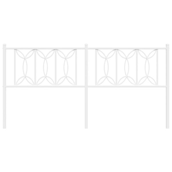 vidaXL Kovov&eacute; čelo postele b&iacute;l&eacute; 180 cm