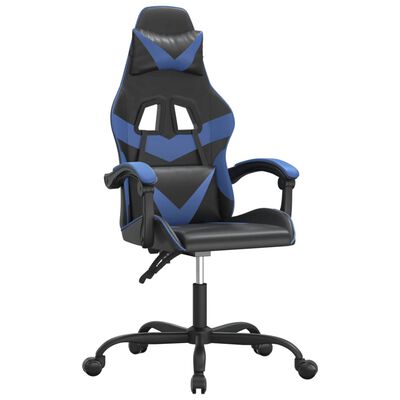 vidaXL Otočná herní židle černá a modrá umělá kůže