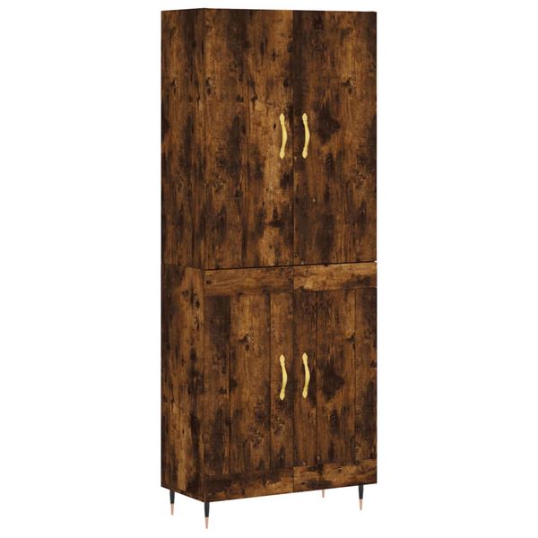 vidaXL Skř&iacute;ň highboard kouřov&yacute; dub 69,5 x 34 x 180 cm kompozitn&iacute; dřevo