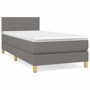 vidaXL Box spring postel s matrac&iacute; tmavě &scaron;ed&aacute; 80 x 200 cm textil