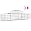 vidaXL Klenut&eacute; gabionov&eacute; ko&scaron;e 3 ks 200x30x40/60 cm pozinkovan&eacute; železo