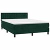 vidaXL Box spring postel s matrac&iacute; tmavě zelen&aacute; 140x190 cm samet