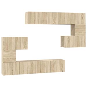 vidaXL 8d&iacute;ln&yacute; set TV skř&iacute;něk dub sonoma kompozitn&iacute; dřevo