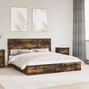 vidaXL Postel s &uacute;ložn&yacute;m prostorem s čelo Kouřov&yacute; dub 180 x 200 cm