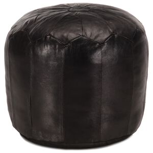 vidaXL Sedac&iacute; puf čern&yacute; 40 x 35 cm prav&aacute; koz&iacute; kůže