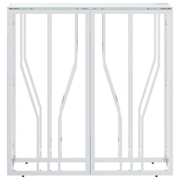 vidaXL Konzolový stolek 70 x 30 x 70 cm nerezová ocel a sklo