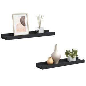 vidaXL Poličky na zar&aacute;movan&eacute; obr&aacute;zky 2 ks čern&eacute; 40 x 9 x 3 cm MDF
