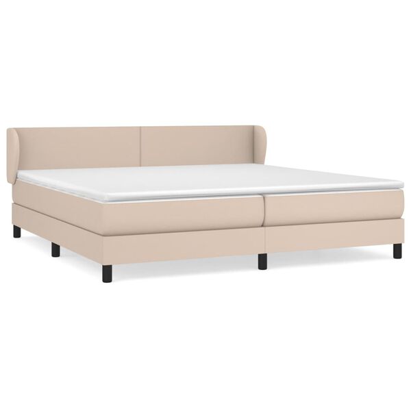 vidaXL Box spring postel s matrac&iacute; cappuccino 200 x 200 cm uměl&aacute; kůže