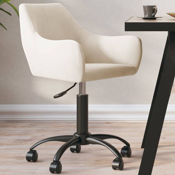 vidaXL Otočn&aacute; j&iacute;deln&iacute; židle kr&eacute;mov&aacute; samet