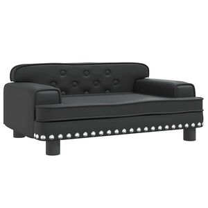 vidaXL Dětsk&aacute; pohovka čern&aacute; 70 x 45 x 30 cm uměl&aacute; kůže