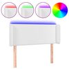vidaXL Čelo postele s LED b&iacute;l&eacute; 93 x 16 x 78/88 cm uměl&aacute; kůže