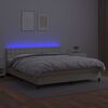 vidaXL Box spring postel s matrac&iacute; a LED kr&eacute;mov&aacute; 180x200cm uměl&aacute; kůže