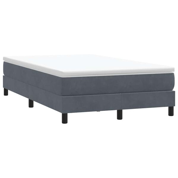 vidaXL Postel Box Spring bez matrace tmavě šedá 120x210 cm samet