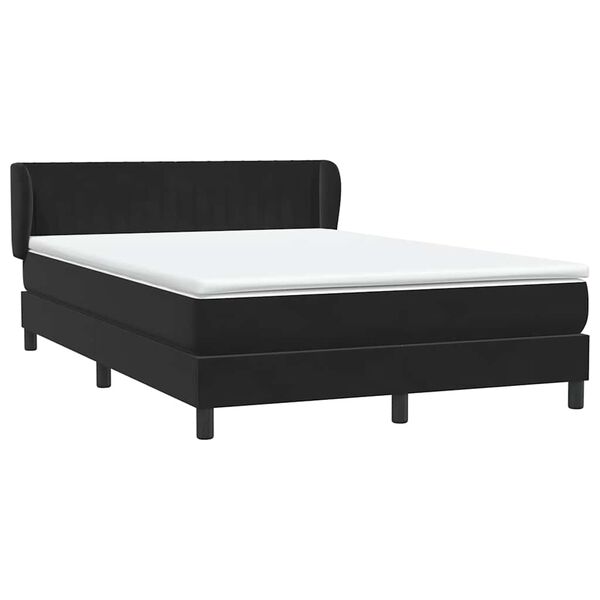 vidaXL Box spring postel s matrac&iacute; čern&aacute; 160x220 cm samet