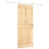 vidaXL Posuvn&eacute; dveře Př&iacute;rodn&iacute; a b&iacute;l&aacute; 85 x 210 cm Masivn&iacute; borov&eacute; dřevo