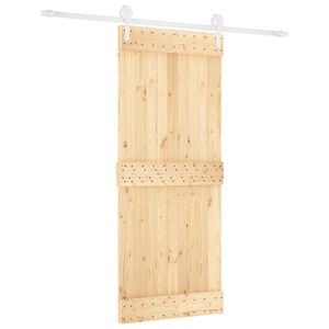 vidaXL Posuvn&eacute; dveře Př&iacute;rodn&iacute; a b&iacute;l&aacute; 85 x 210 cm Masivn&iacute; borov&eacute; dřevo