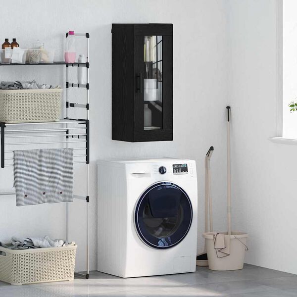 vidaXL N&aacute;stěnn&aacute; skř&iacute;ňka Čern&yacute; dub 34,5 x 34 x 90 cm