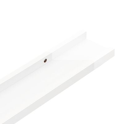 vidaXL Nástěnné police 2 ks bílé s vysokým leskem 100 x 9 x 3 cm