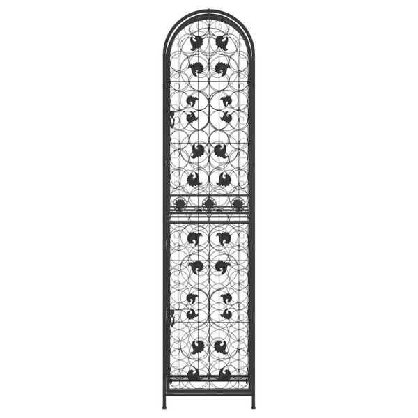 vidaXL Stojan na v&iacute;no na 73 lahv&iacute; čern&yacute; 45 x 36 x 200 cm tepan&eacute; železo