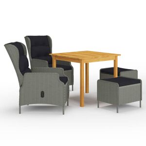 vidaXL 5d&iacute;ln&yacute; zahradn&iacute; j&iacute;deln&iacute; set světle &scaron;ed&yacute;