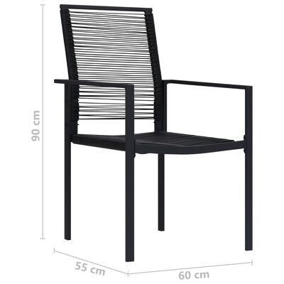 vidaXL Zahradní židle 2 ks PVC ratan černé