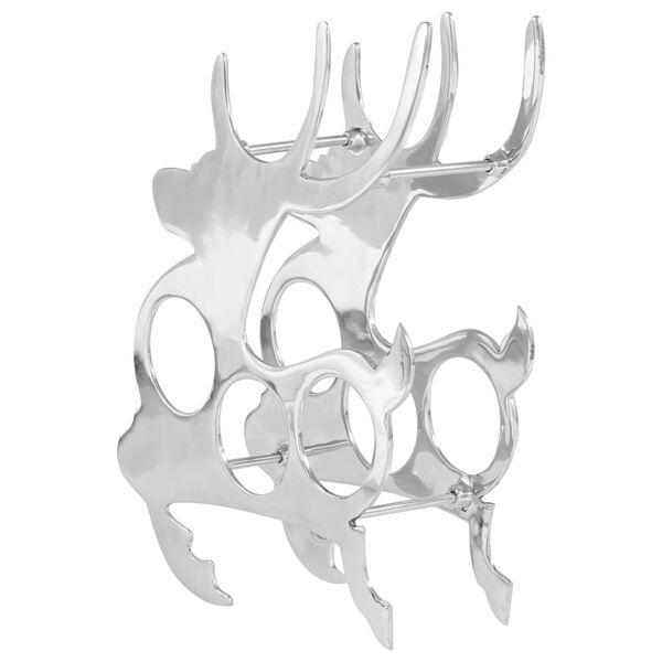 vidaXL Stojan na v&iacute;no stř&iacute;brn&yacute; 33 x 14 x 54 cm masivn&iacute; hlin&iacute;k