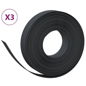 vidaXL Travn&iacute; lemy 3 ks čern&eacute; 10 m 10 cm polyethylen