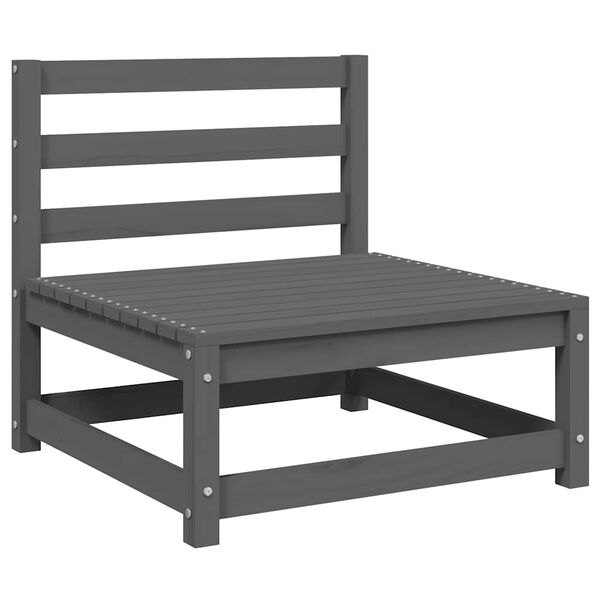 vidaXL 3dílná zahradní sedací souprava šedá masivní borovice