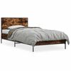 vidaXL R&aacute;m postele kouřov&yacute; dub 75 x 190 cm kompozitn&iacute; dřevo a kov