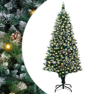 vidaXL Uměl&yacute; v&aacute;nočn&iacute; stromeček Zelen&aacute; 180 cm PVC, ocel a plast