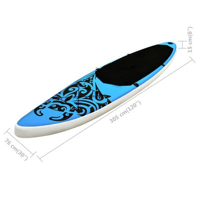 vidaXL Nafukovací SUP paddleboard 305 x 76 x 15 cm modrý