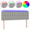 vidaXL Čelo postele s LED světle &scaron;ed&eacute; 144 x 5 x 78/88 cm textil