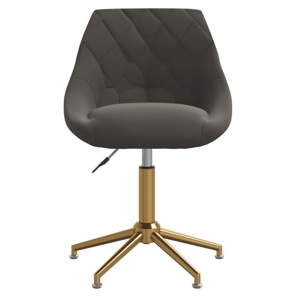 vidaXL Otočn&aacute; j&iacute;deln&iacute; židle tmavě &scaron;ed&aacute; samet