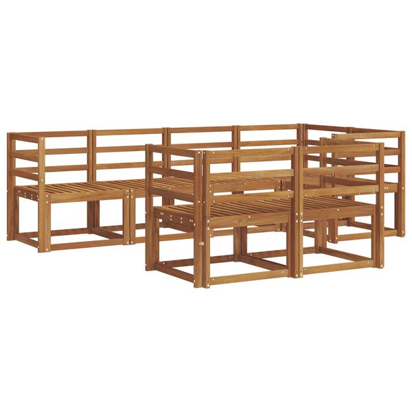 vidaXL Venkovn&iacute; pohovkov&aacute; souprava 7 pcs Přirozen&aacute; a B&eacute;žov&aacute;