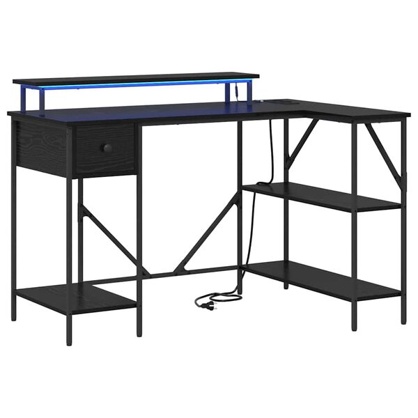 vidaXL Stůl se z&aacute;suvkou Čern&yacute; dub 120 x 79 x 86,5 cm kompozitn&iacute; dřevo