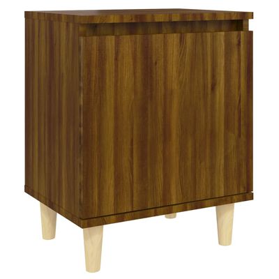 vidaXL Noční stolek masivní dřevěné nohy hnědý dub 40 x 30 x 50 cm