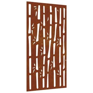 vidaXL Zahradn&iacute; n&aacute;stěnn&aacute; dekorace 105 x 55 cm cortenov&aacute; ocel Bambus