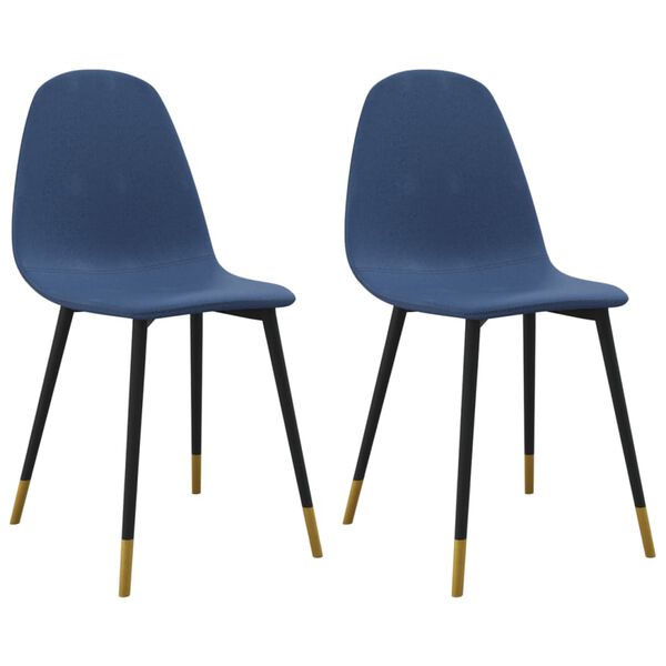 vidaXL J&iacute;deln&iacute; židle 2 ks modr&eacute; textil