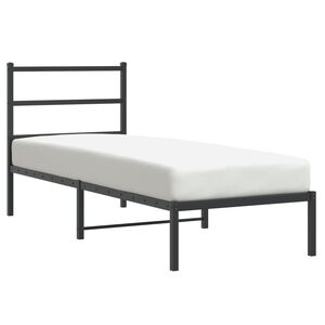 vidaXL Kovov&yacute; r&aacute;m postele s čelem čern&yacute; 75 x 190 cm