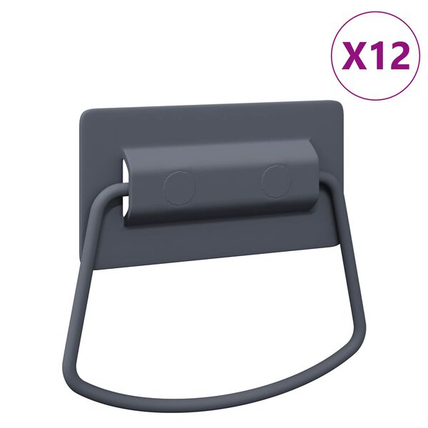 vidaXL &Uacute;chyty na skř&iacute;ň 12 pcs Antracit 85 x 45 mm Kov