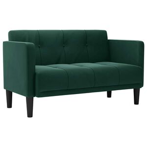 vidaXL Loveseat Sofa tmavě zelen&aacute; 111 cm samet