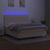 vidaXL Box spring postel s matrac&iacute; a LED kr&eacute;mov&aacute; 180x200 cm textil