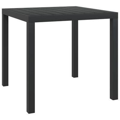 vidaXL Zahradní stůl černý 80 x 80 x 74 cm hliník a WPC