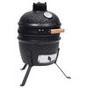 vidaXL Zahradn&iacute; gril a ud&iacute;rna 2 v 1 Kamado keramick&yacute; 56 cm čern&yacute;
