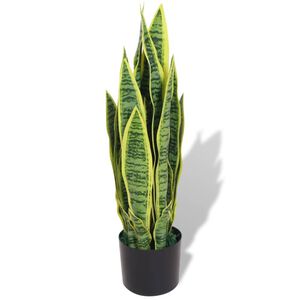 vidaXL Uměl&aacute; rostlina sansevieria s květin&aacute;čem 65 cm zelen&aacute;