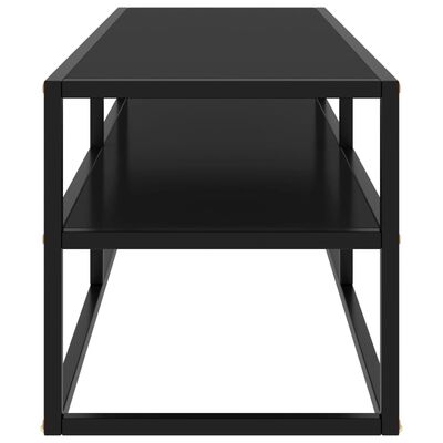 vidaXL TV stolek černý s černým sklem 120 x 40 x 40 cm