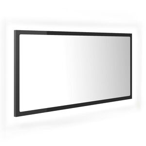 vidaXL LED koupelnov&eacute; zrcadlo &scaron;ed&eacute; vysok&yacute; lesk 90x8,5x37 cm akrylov&eacute;