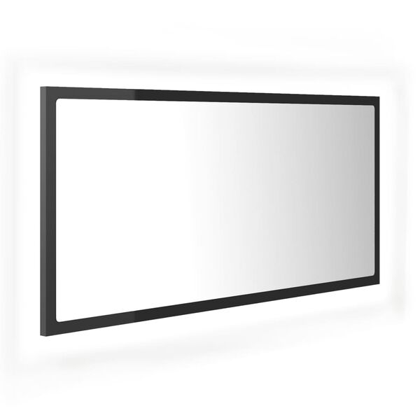 vidaXL LED koupelnov&eacute; zrcadlo &scaron;ed&eacute; vysok&yacute; lesk 90x8,5x37 cm akrylov&eacute;