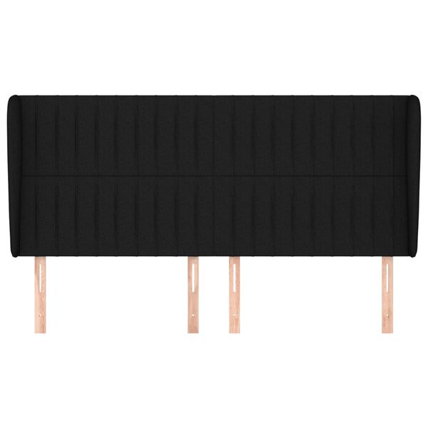 vidaXL Čelo postele typu ušák černé 203x23x118/128 cm textil