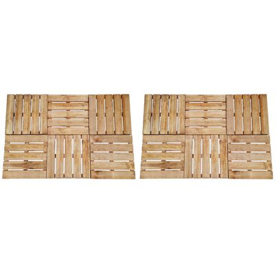 vidaXL 12 ks terasové dlaždice 50 x 50 cm dřevo hnědé